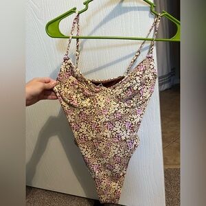 Tags attached Billabong Floral One Piece Swimsuit - Pink and Brown